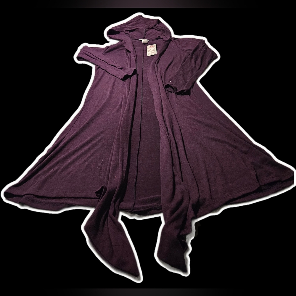 Pretty Young Thing Purple Hooded Open Cardigan - XLarge